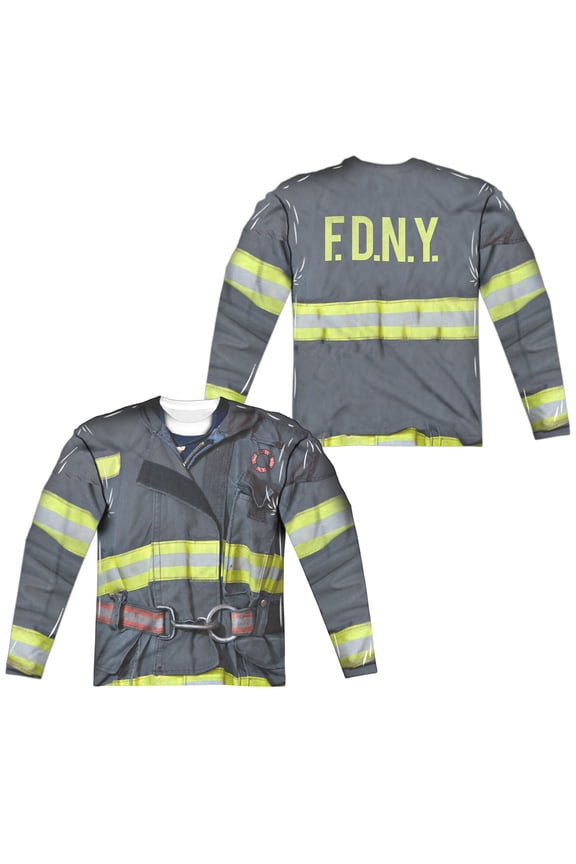 New York City - Fdny Uniform (Front/Back Print) - Regular Fit Long Sleeve Shirt - XXX-Large