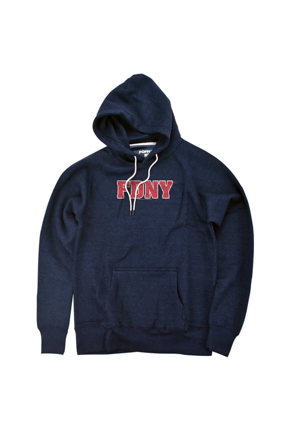 Fdny Unisex Adult Slim Fit Pull-Over Heather Hoodie, Navy, Medium