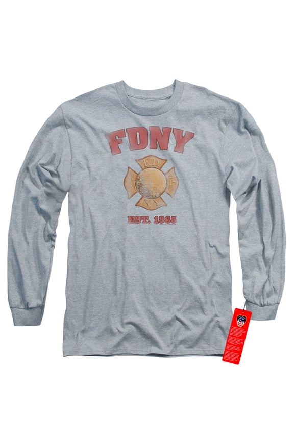 New York City - Fdny Vintage Badge - Long Sleeve Shirt - Medium