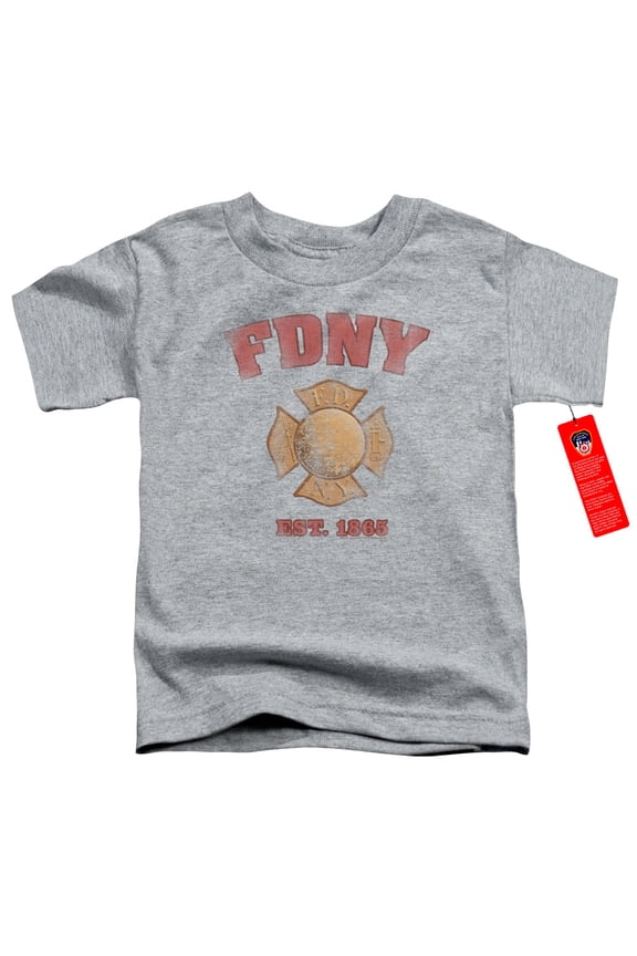 New York City - Fdny Vintage Badge - Toddler Short Sleeve Shirt - 4T