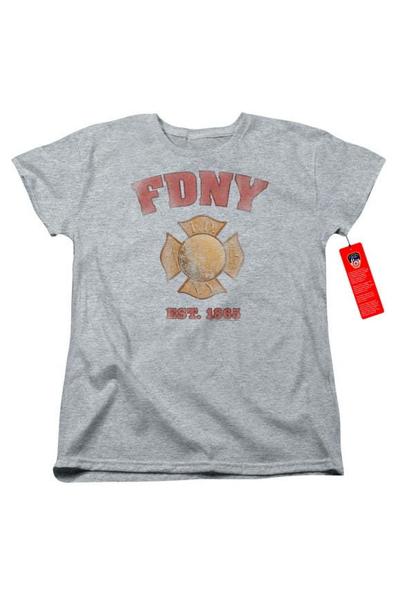 New York City - Fdny Vintage Badge - Women's Short Sleeve Shirt - Small