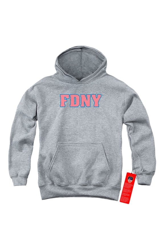 New York City Fdny Youth Pullover Hoodie Sweatshirt Athletic Heather