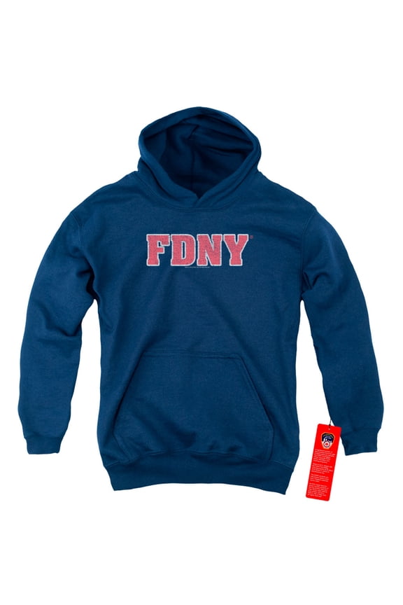New York City Fdny Youth Pullover Hoodie Sweatshirt Navy