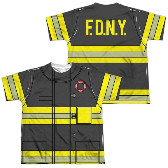New York City - Firefighter Uniform (Front/Back Print) - Youth Short Sleeve Shirt - Large