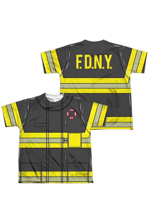New York City - Firefighter Uniform (Front/Back Print) - Youth Short Sleeve Shirt - Large