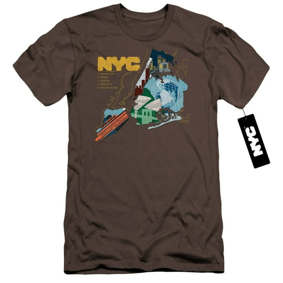 New York City Five Boroughs Premium Adult 30/1 T-Shirt Charcoal