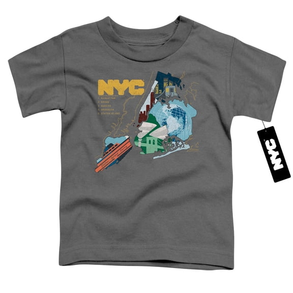 New York City Five Boroughs Toddler T-Shirt Charcoal