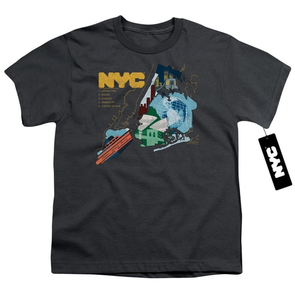 New York City - Five Boroughs - Youth Short Sleeve Shirt - Medium