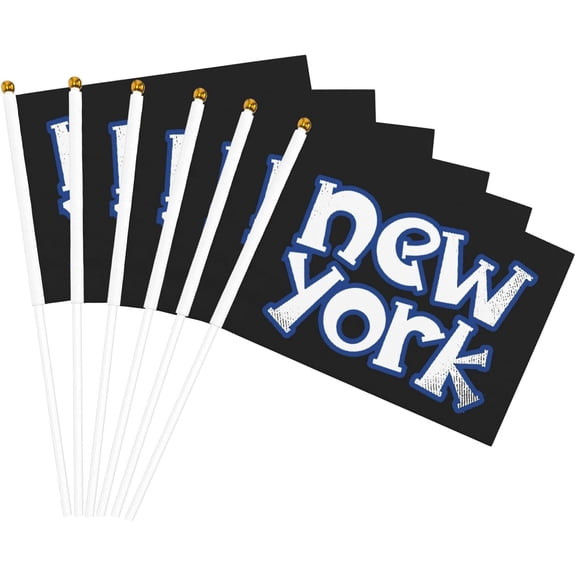 New York City Flag 5x8 In Outdoor Decoration Handheld Stick Flags Six Piece
