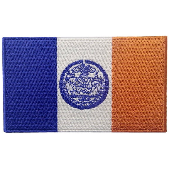 New York City Flag Patch Embroidered Applique Iron On Sew On Emblem