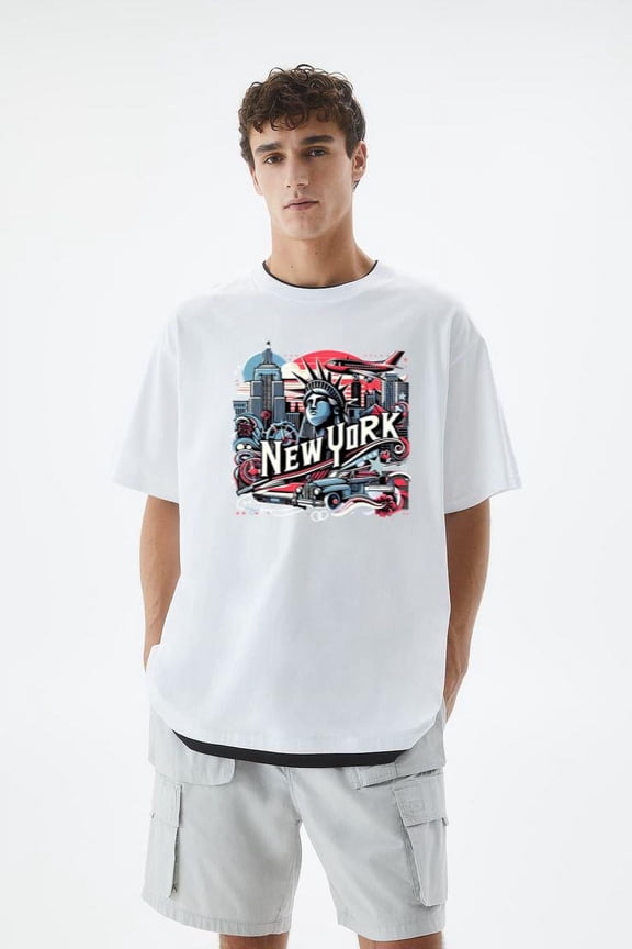 New York City Graphic NYC Skyline Statue Liberty T-Shirt, for men & women, up to size 5XL