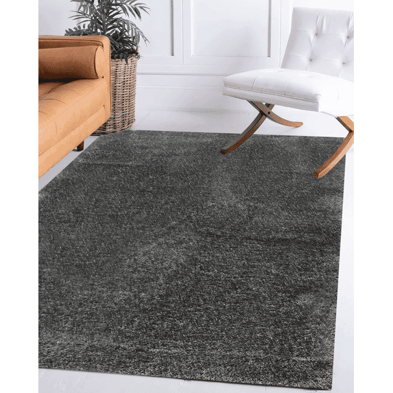 New York City Gray Solid Abstract Area Hand Carved Rug