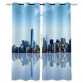 New York City Huge Clip Patchwork Room Curtains Large Window Bathroom