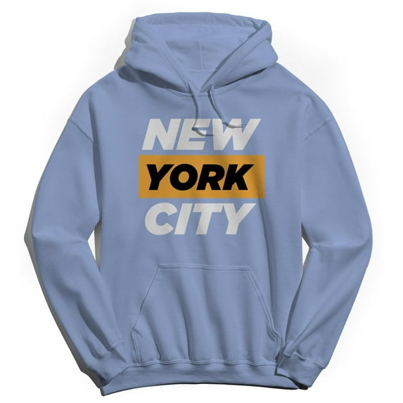 New York City Humor Graphic Light Blue Men's Crewneck Sweatshirt Hoodie