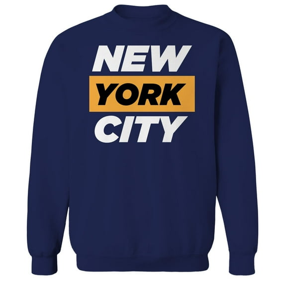 New York City Humor Graphic Navy Men's Crewneck Sweatshirt
