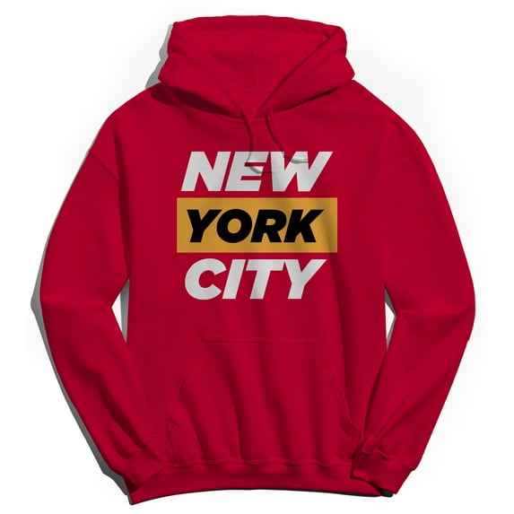 New York City Humor Graphic Red Men's Crewneck Sweatshirt Hoodie