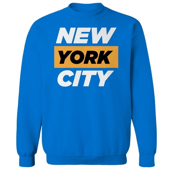 New York City Humor Graphic Royal Men's Crewneck Sweatshirt