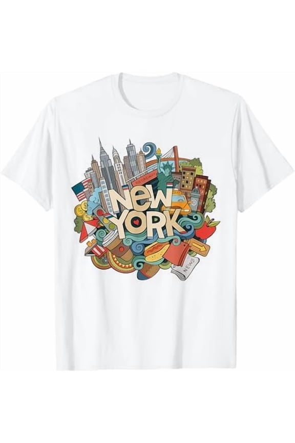 New York City Iconic Skyline T-Shirt Big Apple State NYC Classic Gift Shirt Women Men Graphic Tees