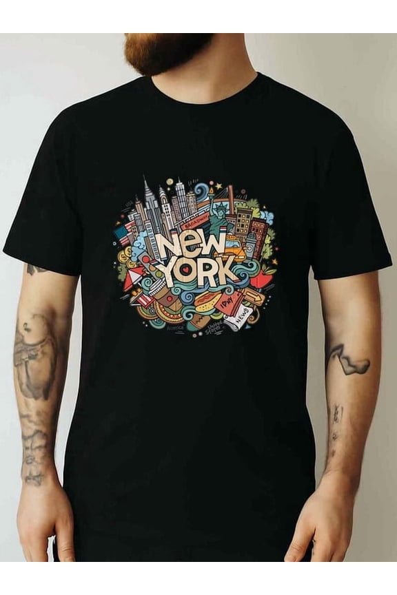 New York City Iconic Skyline T-Shirt Big Apple State NYC Classic Gift Shirt Women Men Graphic Tees