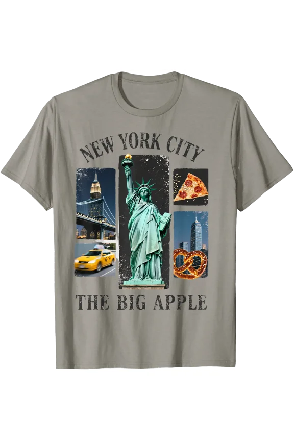 New York City Icons Big Apple Art Travel Trip Souvenir T-Shirt, Unisex T-Shirt