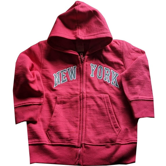 New York City Infant Baby Zippered Hoodie Sweatshirt Hot Pink 18 Months