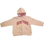 NYC FACTORY New York City Infant Baby Zippered Hoodie Sweatshirt Light Pink 12 Months