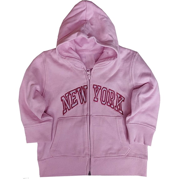New York City Infant Baby Zippered Hoodie Sweatshirt Light Pink 18 Months