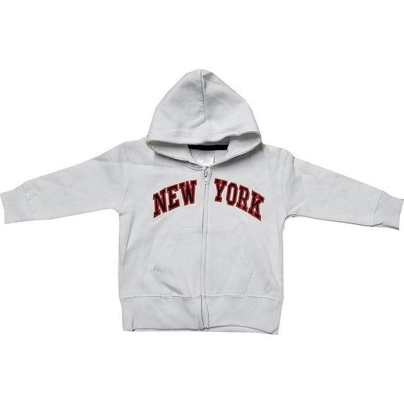 New York City Infant Baby Zippered Hoodie Sweatshirt White White, 12m