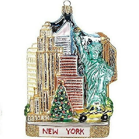 New York City Landscape Polish Glass Christmas Ornament Made Poland Decoration