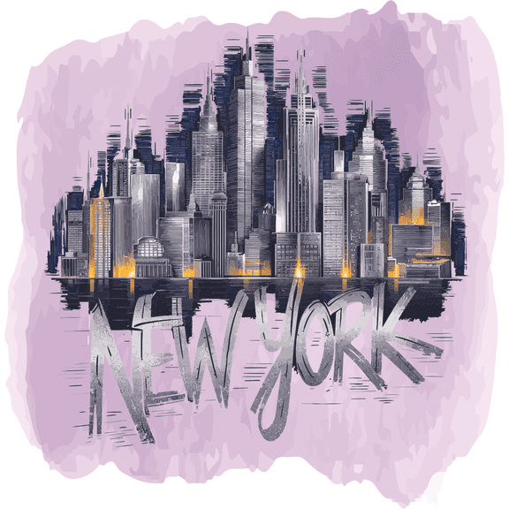 New York City Life Silhouette Scenery Buildings Skyline Times Square Wall Art Sticker Designs Vinyl Stickers For Home House Walls Rooms Windows Nursery Playroom Bedroom Decoration Size (20x20 inch)
