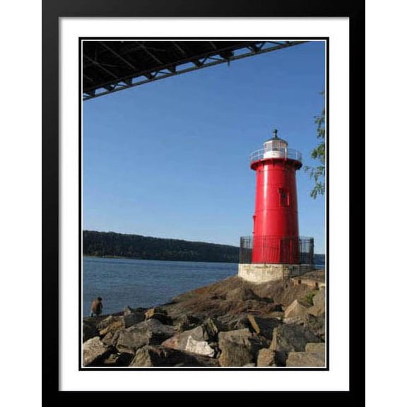 New York City Little Red Lighthouse Large 20x23 Framed and Double Matted Photo