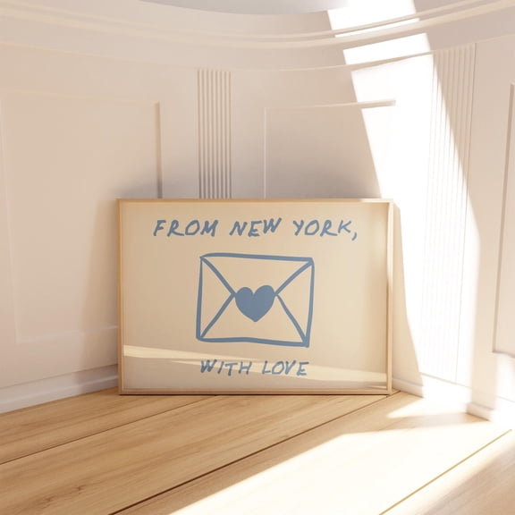 New York City Love Letter Art Retro NYC Typography Poster Manhattan Decor 41, Unframed Paper Poster 8x10in