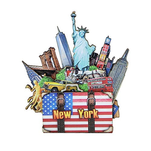 New York City Magnet 3D NYC Landmarks Multi Layered Pressed Wood