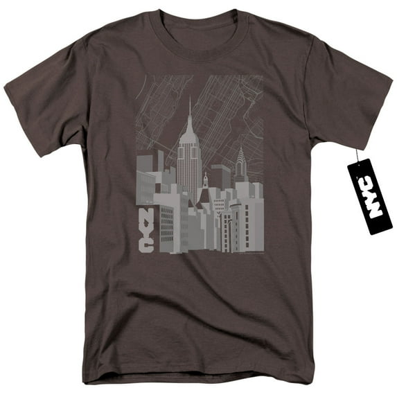 New York City Manhattan Monochrome Adult 18/1 T-Shirt Charcoal