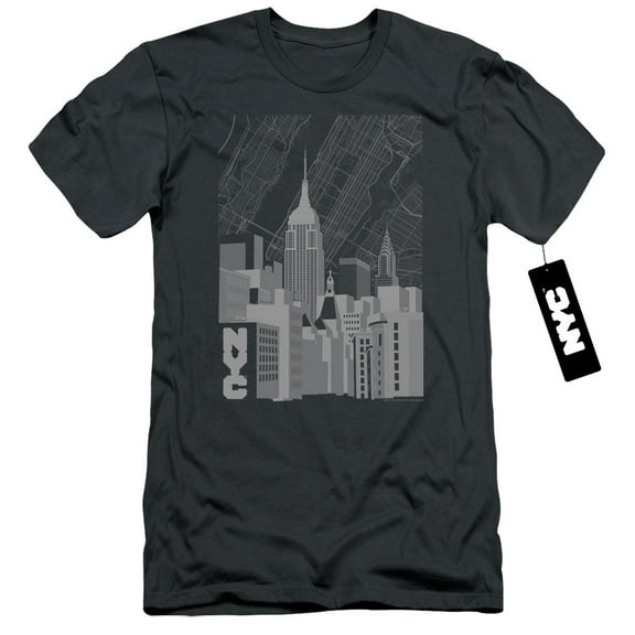 New York City Manhattan Monochrome Adult 30/1 T-Shirt Charcoal