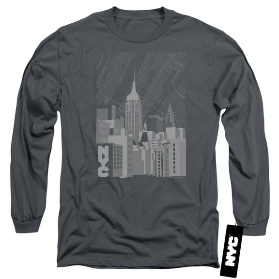 New York City - Manhattan Monochrome - Long Sleeve Shirt - XXX-Large