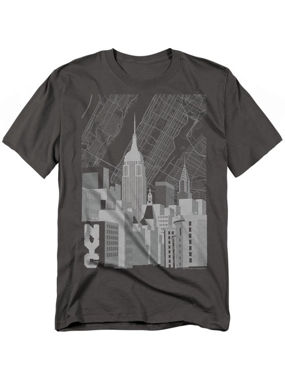 T-Shirt Manhattan Monochrome Unisex Graphic Tee For Men & Women Charcoal