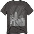 thumbnail image 1 of New York City T-Shirt Manhattan Monochrome Unisex Graphic Tee For Men & Women Charcoal, 1 of 7