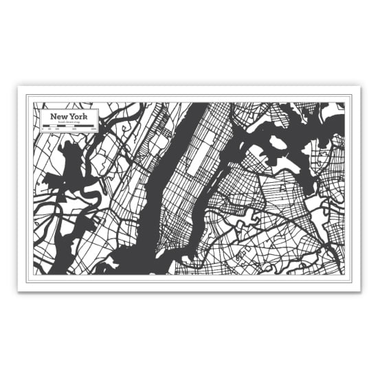 New York City Map - 12" Vinyl Sticker Waterproof Decal