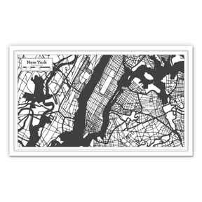 New York City Map - 12" Vinyl Sticker Waterproof Decal