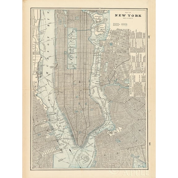 New York City Map Poster Print by Wild Apple Portfolio Wild Apple Portfolio (24 x 36) # 59209