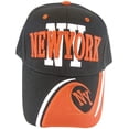 thumbnail image 1 of New York City Men's NY Wave Pattern Adjustable Baseball Cap (Black/Red), 1 of 3