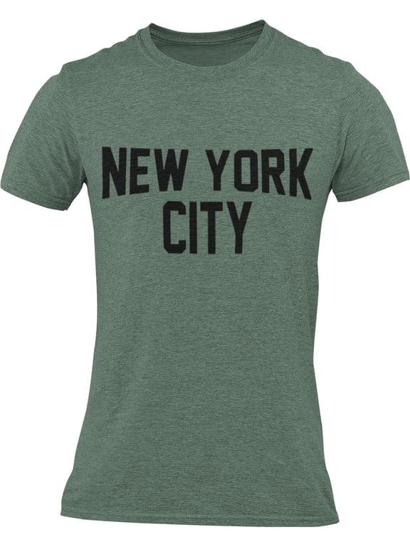 New York City Men's T-Shirt Heather Military Green, Large