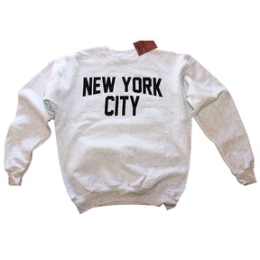 New York City Mens shirt Screenprinted Ash Gray Adult Lennon Sweatshirt L