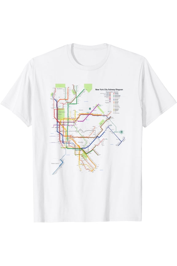 New York City Metro Map Art I Heart NY Souvenir Gifts T-ShirtMen's and women's pure cotton short-sleeved shirts