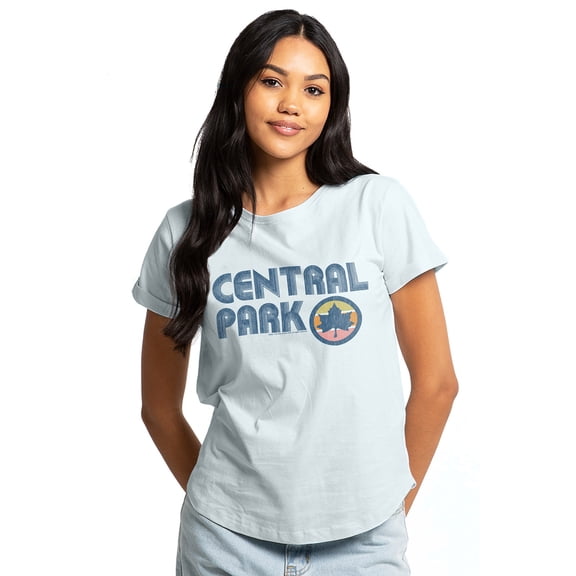 New York City Nyc Central Park Logo Women's Graphic T-Shirt Rolled Sleeve Tee