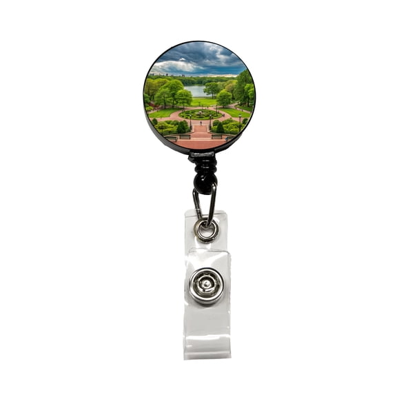 New York City NYC Central Park Retractable Reel ID Badge Key Card Name Tag Holder with Clip