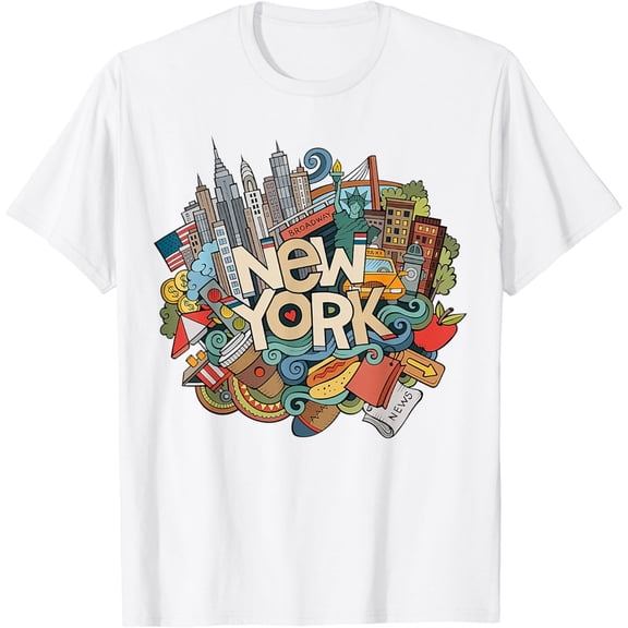 New York City NYC Iconic Skyline Big Apple Gift Souvenir T-Shirt
