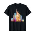 thumbnail image 1 of New York City NYC Retro Watercolor Statue of Liberty NY City Black T-Shirt, 1 of 5