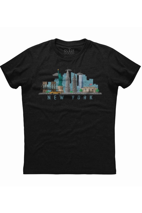 New York City NYC Skyline Travel Souvenir City Gift Apparel Unisex T-Shirt, up to Size 5XL
